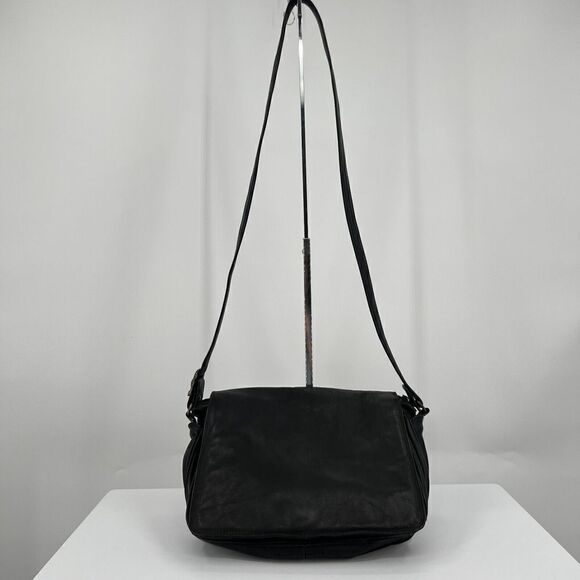 Derek Alexander Dali Soft Black Leather Crossbody Shoulder Bag Messenger - Picture 3 of 11